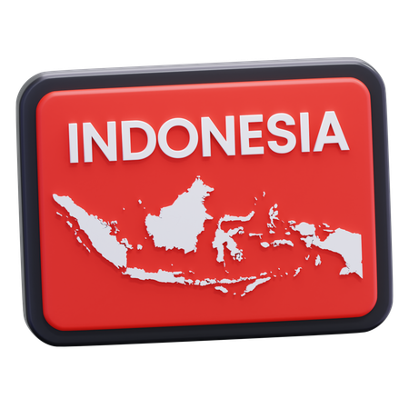 Indonesian Map  3D Icon