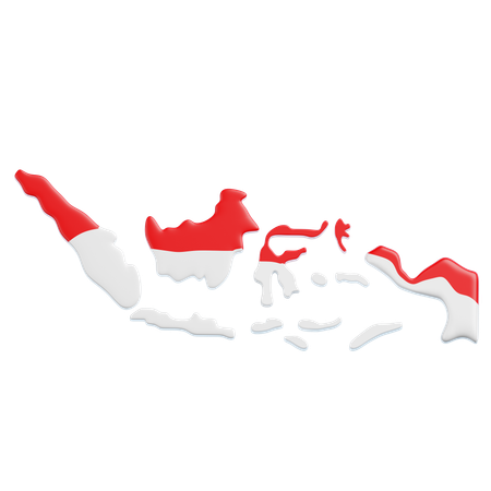 Indonesian Map  3D Icon