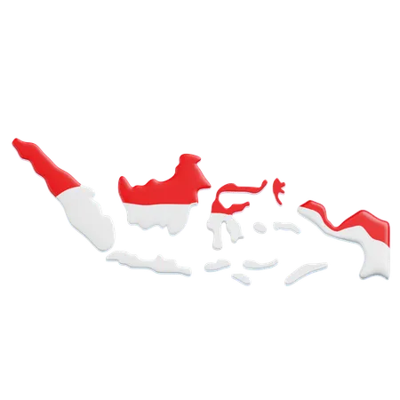 Indonesian Map  3D Icon