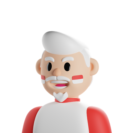 Indonesian Old Man  3D Icon