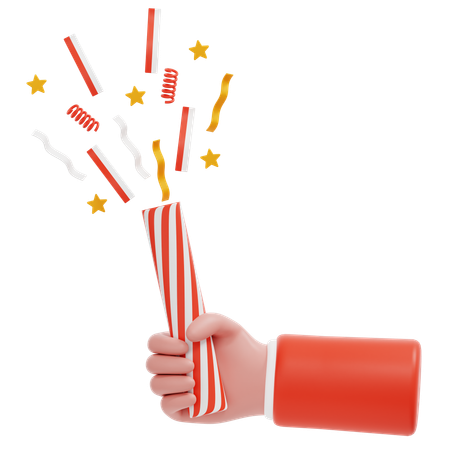 Indonesian Party Popper  3D Icon
