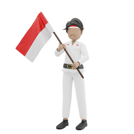 Indonesian People Celebrating Independence Day  3D Icon