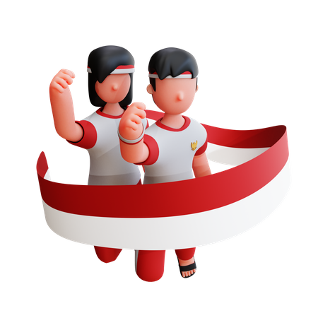 Indonesian People in fist pose 3D Illustration
