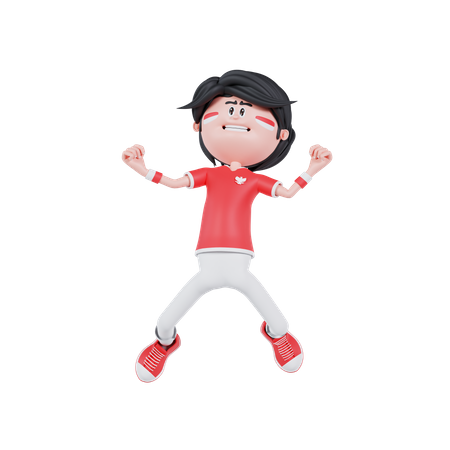 Indonesian People Is Jumping  3D Icon