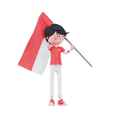 Indonesian People Is Saluting  3D Illustration