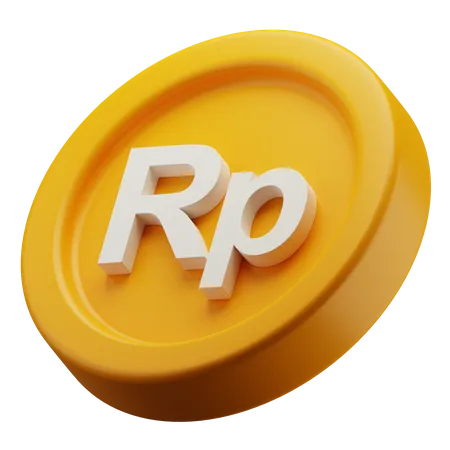 Indonesian Rupiah Gold Coin 3D Icon
