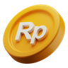 indonesian rupiah gold coin 3d logo