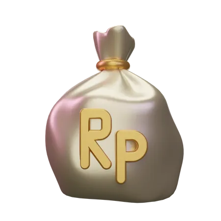 Indonesian Rupiah Money Sack  3D Icon