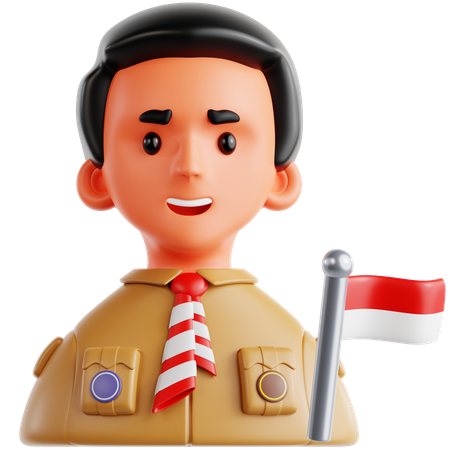 Indonesian Scout Boy  3D Icon