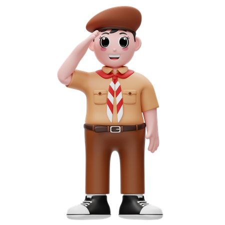 Indonesian Soldier Is Saluting  3D Icon