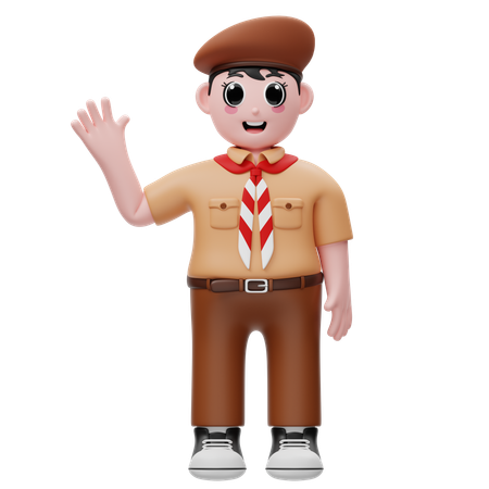 Indonesian Soldier Is Waving Hand  3D Icon