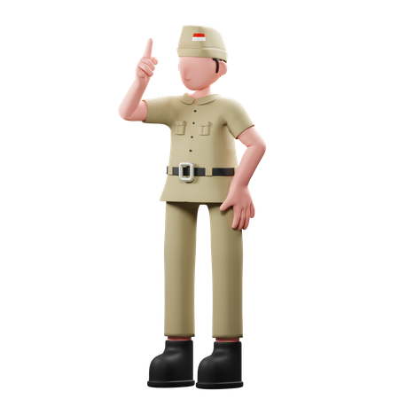 Indonesian veteran  3D Illustration