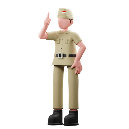 Indonesian veteran 3D Illustration
