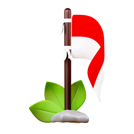 Indonesian Waving Flag  3D Icon