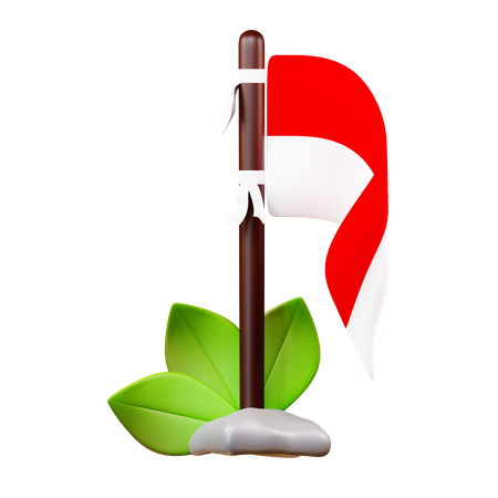 Indonesian Waving Flag  3D Icon