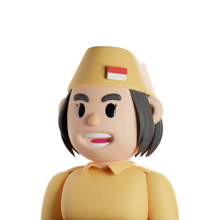 Indonesian Womans Veteran  3D Icon
