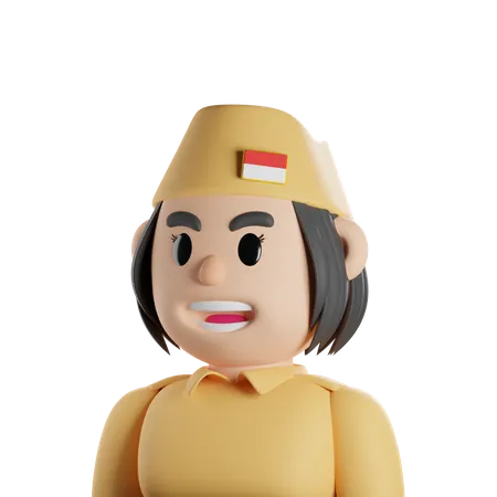 Indonesian Womans Veteran  3D Icon