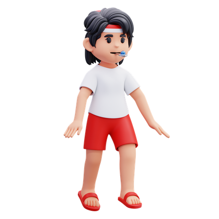 Indonesian Youth Playing Marble Race  3D Icon