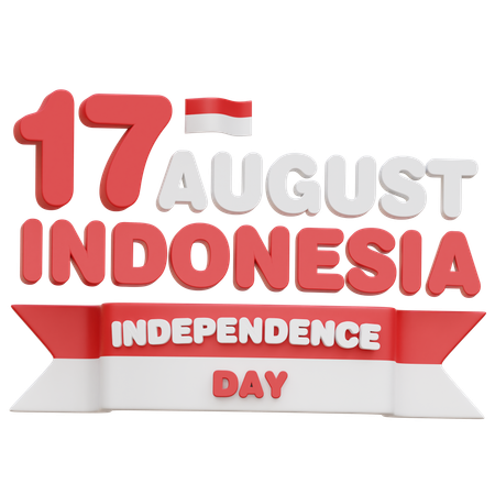 Fête de l'Indépendance de l'Indonésie  3D Icon
