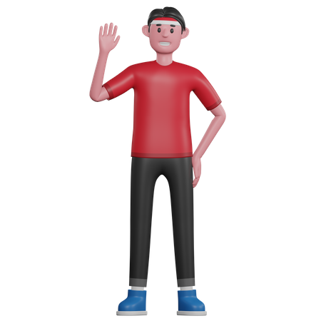 Homme indonésien disant bonjour  3D Illustration