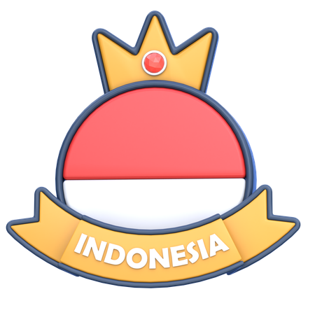 Indonesien-Abzeichen  3D Icon