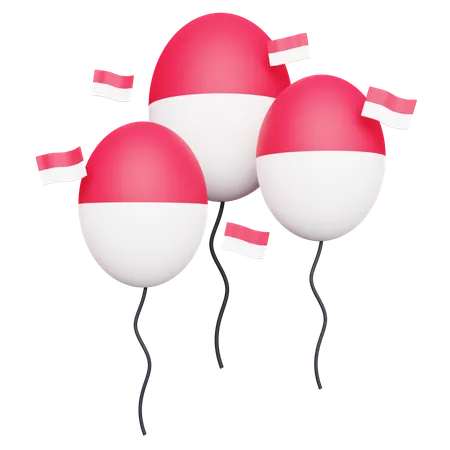 Indonesien Ballon  3D Icon