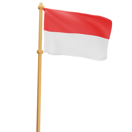 Indonesische flagge  3D Illustration