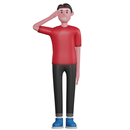 Homme indonésien saluant  3D Illustration