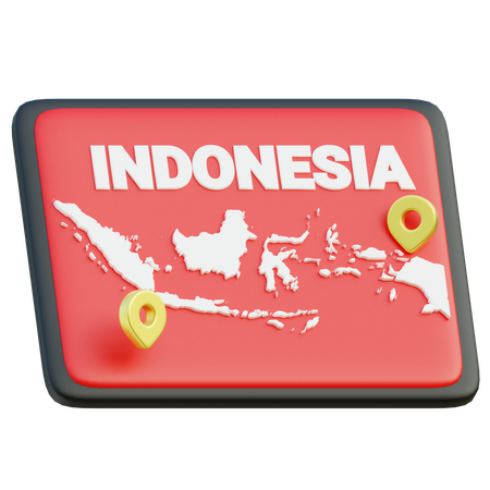 Karte von Indonesien  3D Icon