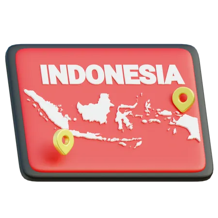 Karte von Indonesien  3D Icon