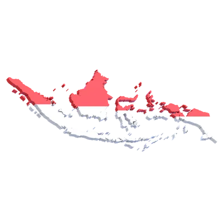 Karte von Indonesien  3D Icon