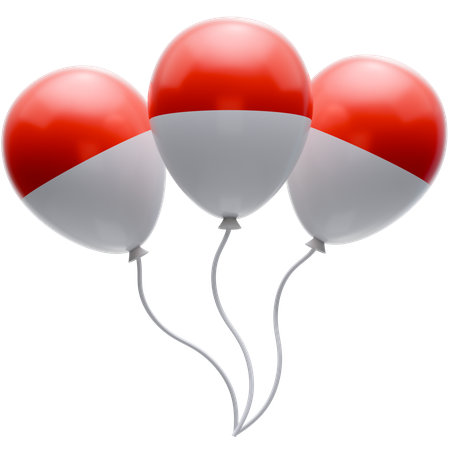 Indonesien Luftballons  3D Icon