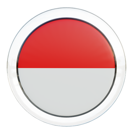 Indonesien Runde Flagge  3D Icon
