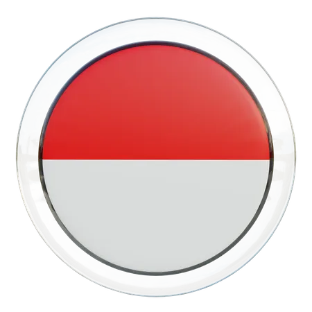 Indonesien Runde Flagge  3D Icon