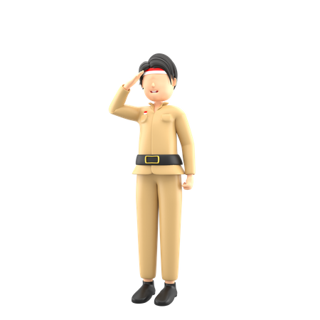 Indonesier grüßen am Unabhängigkeitstag  3D Icon