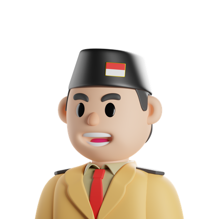 Indonesischer General  3D Icon