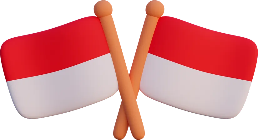 Indonesische Flagge  3D Icon