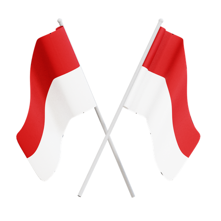 Indonesische Flagge  3D Illustration