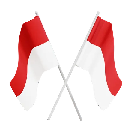 Indonesische Flagge  3D Illustration