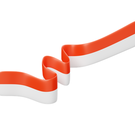 Indonesisches Flaggenband  3D Icon