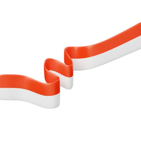Indonesisches Flaggenband  3D Icon