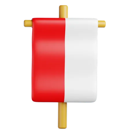 Indonesisches Flaggenbanner  3D Icon