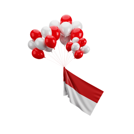 Indonesische Flagge halten  3D Illustration