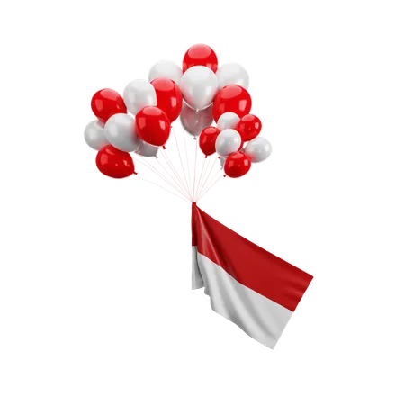 Indonesische Flagge halten  3D Illustration