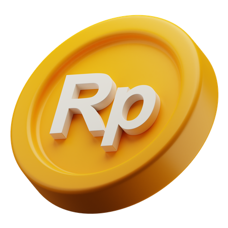 Indonesische Rupiah Goldmünze  3D Icon