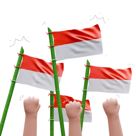 Indonesische Unabhängigkeit  3D Icon