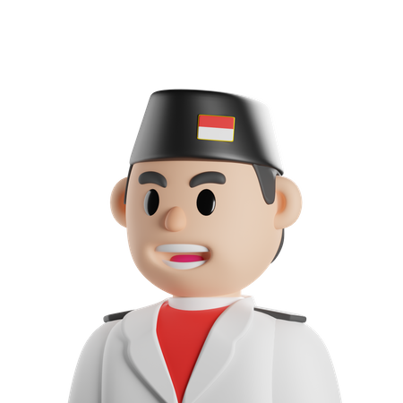 Indonesischer Fahnenhisser  3D Icon