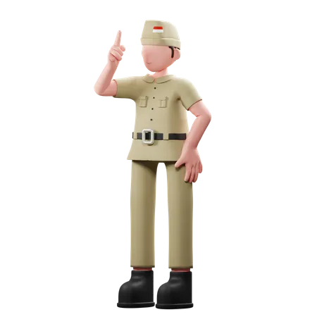 Indonesischer Veteran  3D Illustration