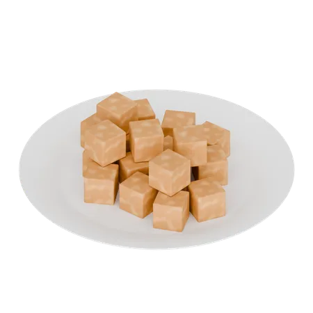 Indonesisches Essen gebratener Tofu  3D Icon