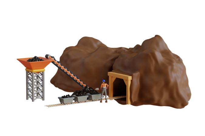 Indústria de mineração de carvão  3D Illustration